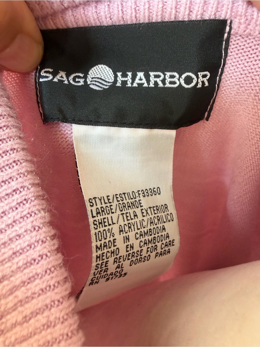 Sag Harbor Pink Mock Neck Sweater Women’s Large Soft Knit Pullover - Picture 4 of 5